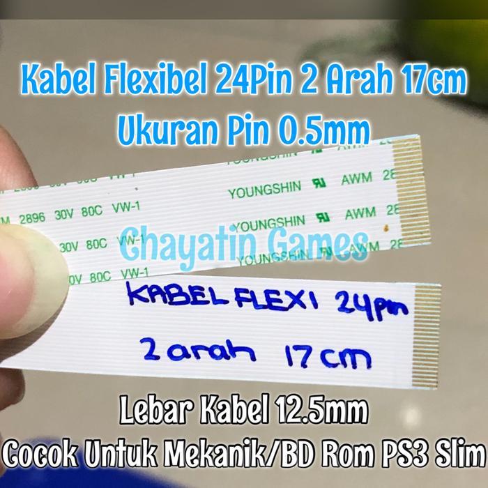 x5ca- Kabel Flexibel Mekanik Ps3 - Bd Rom Ps3 Slim 24 Pin Model 2 Arah 17Cm