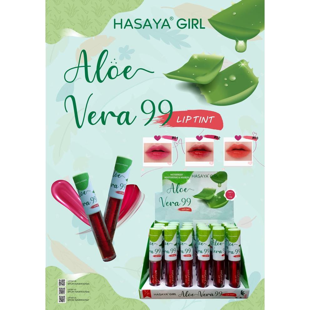 187z- [3Pc] Hasaya Aloe Vera 99 Liptint Bpom / Lip Tint Hasaya Girl Aloevera