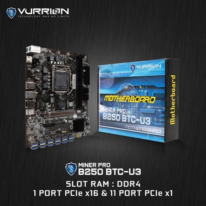 Vurrion Miner Pro B250 BTC U3 - 12 Slot USB 3.0 Mining Motherboard