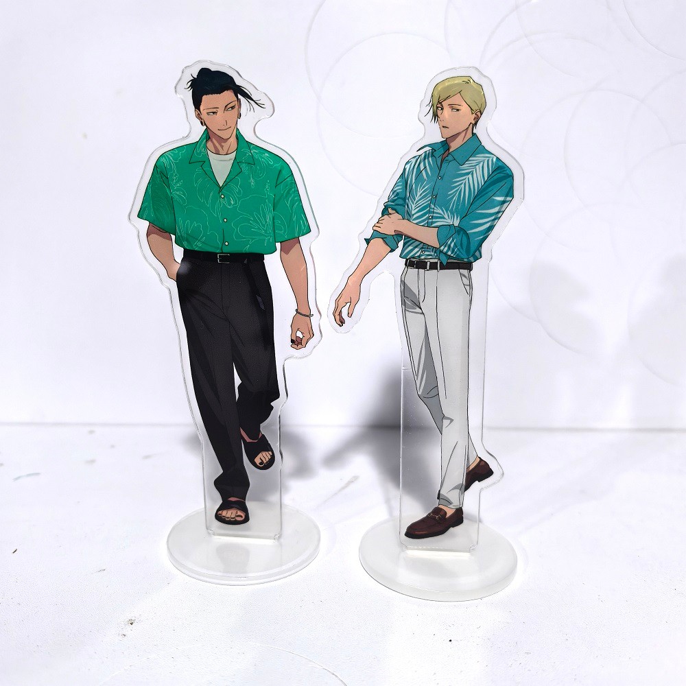 15Cm Anime Peripherals Jujutsu Kaisen Satoru Gojo Fushiguro Megumi Muscle Stand Acrylic Ornaments El