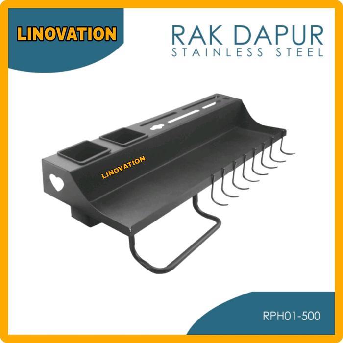 RAK DAPUR DINDING TEMPAT BUMBU GANTUNGAN PANCI PISAU SERBAGUNA STAINLESS