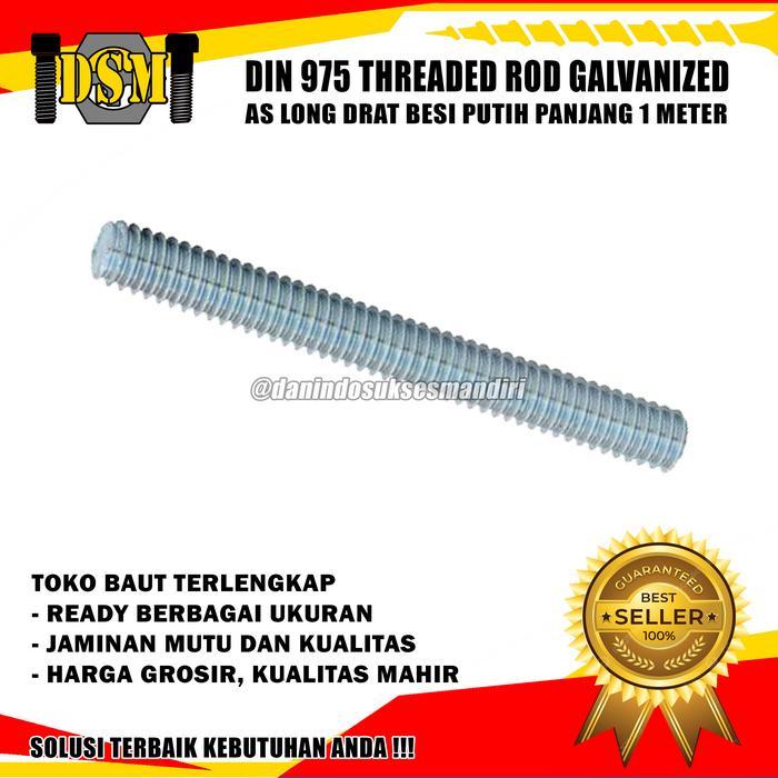 New As Drat M16 / Long Drat 16 MM / Thread Rod M16x1 Meter Galvanis Grade 4.8