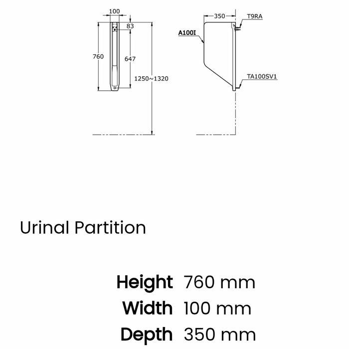 SEKAT URINAL TOTO A 100 / PARTISI URINAL TOTO A100 /PARTITION URINAL