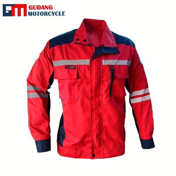 Baju Safety Lengan Panjang Modis Dan Keren Merah Navy