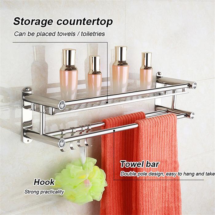 Ikea Home - Rak Sabun Kamar Mandi Dinding Rak Bumbu Dapur Stainless Steel Rak Tempel Gantung Tempat