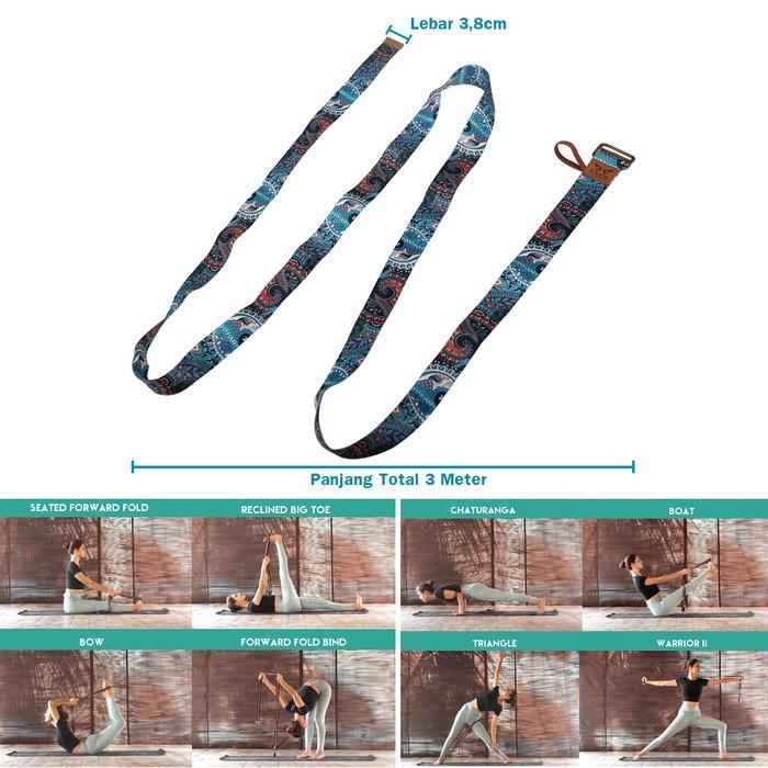 h5sb- Elfs Active 2In1 Premium Yoga Strap 3M Anti Slip Pilates Yoga Belt Tali Matras Alat