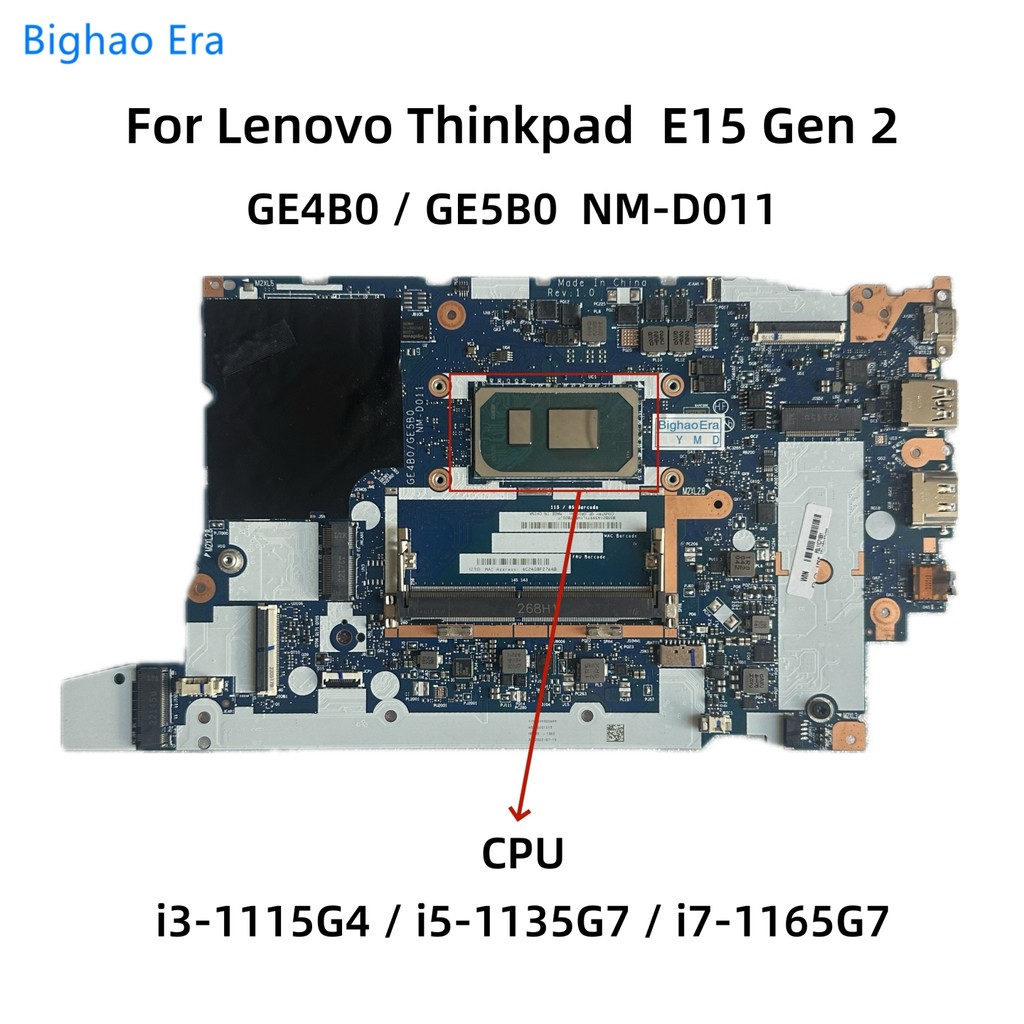 GE4B0/GE5B0 NM-D011 For Lenovo Thinkpad E15 Gen 2 Laptop Motherboard With i3-1115G4 i5-1135G7 i7-116