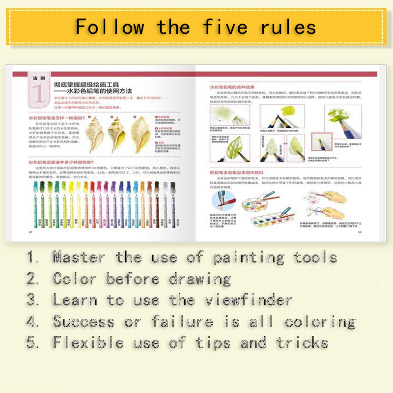 Drawing Book Art Manga Book Color Pencil Sketch Tutorial Watercolor Watercolor Color Lead Painting i