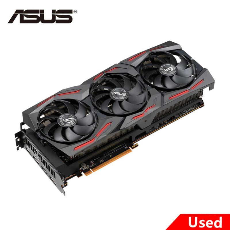 Used ASUS Graphics Cards RX 5700 XT 8GB GDDR6 GPU Video Card 256Bit ROG STRIX RX 5700XT O8G GAMING O