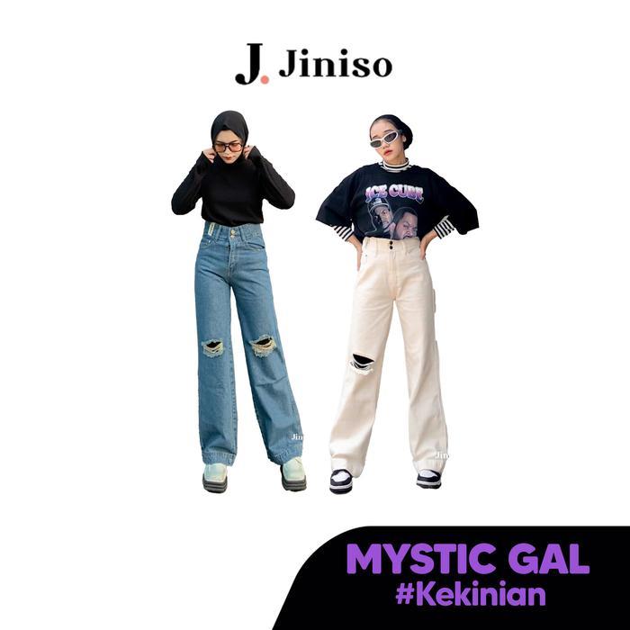 Mystic Gal - Jiniso Ripped Celana Jeans Wanita Highwaist Vol. 3