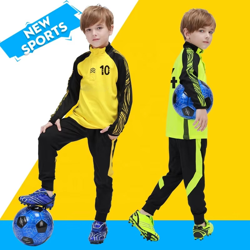 Kids Soccer Tracksuit Warm Flecce Child Football Tracksuit Training Football Uniform Soccer