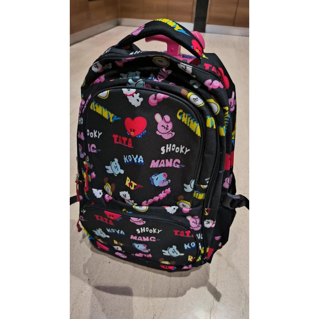 Tas Sekolah Troli Anak Perempuan Dan Laki Laki Trolley Bts21 Ransel Anak Sd Import Wanita Korea Koya