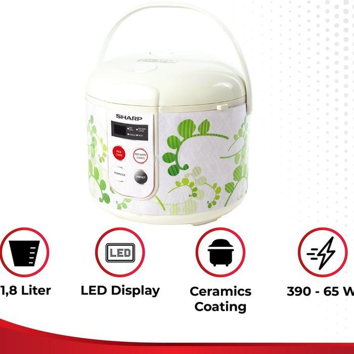 Sharp Cookwear KS-T18TL-GR Touch Panel Rice Cooker Green 1.8L 390 Watt