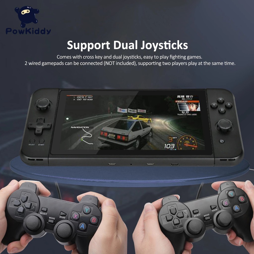 2025 POWKIDDY X70 Handheld Game console 7 inch HD Screen Retro Game Cheap Children's Gifts Support