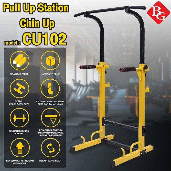 Pull Up Bar & Chin Up Station Multifungsi Kuat Beban 150kg Alat Fitnes Rumah Tinggi Adjustable