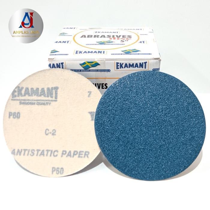 100 Pcs -Amplas Bulat 5 In Ekamant Non Lubang/ Per Kotak