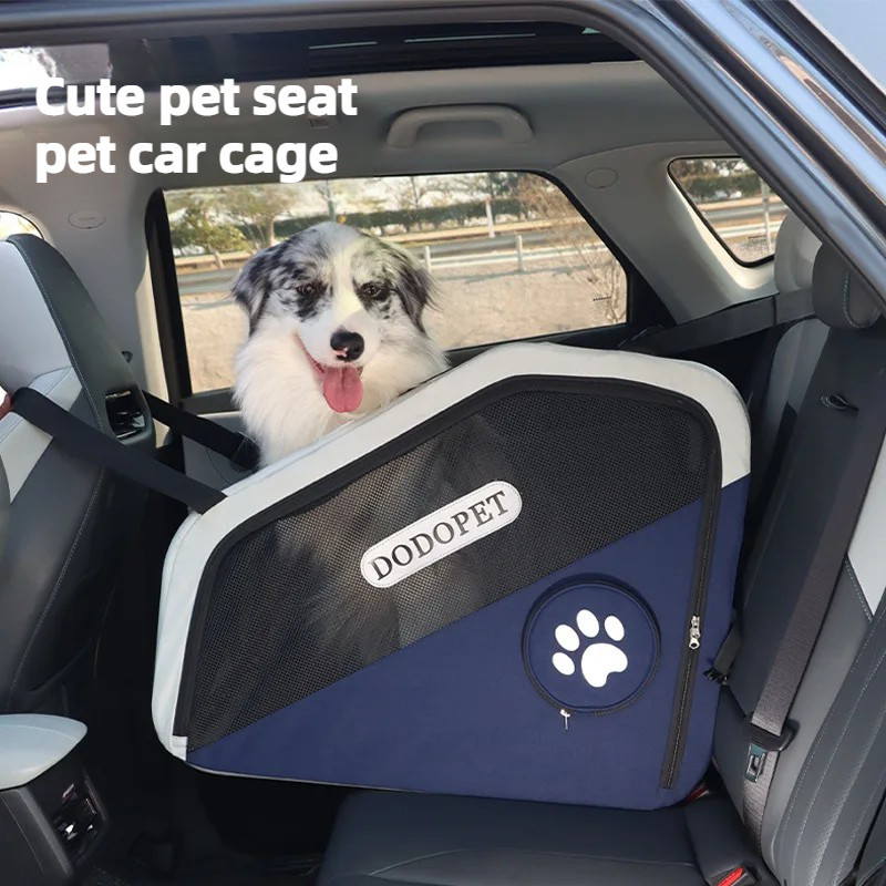 Pet Dog Cat Car Cage 600D Oxford Cloth Polyester Mesh Foldable Breathable No Installation Trunk Dog