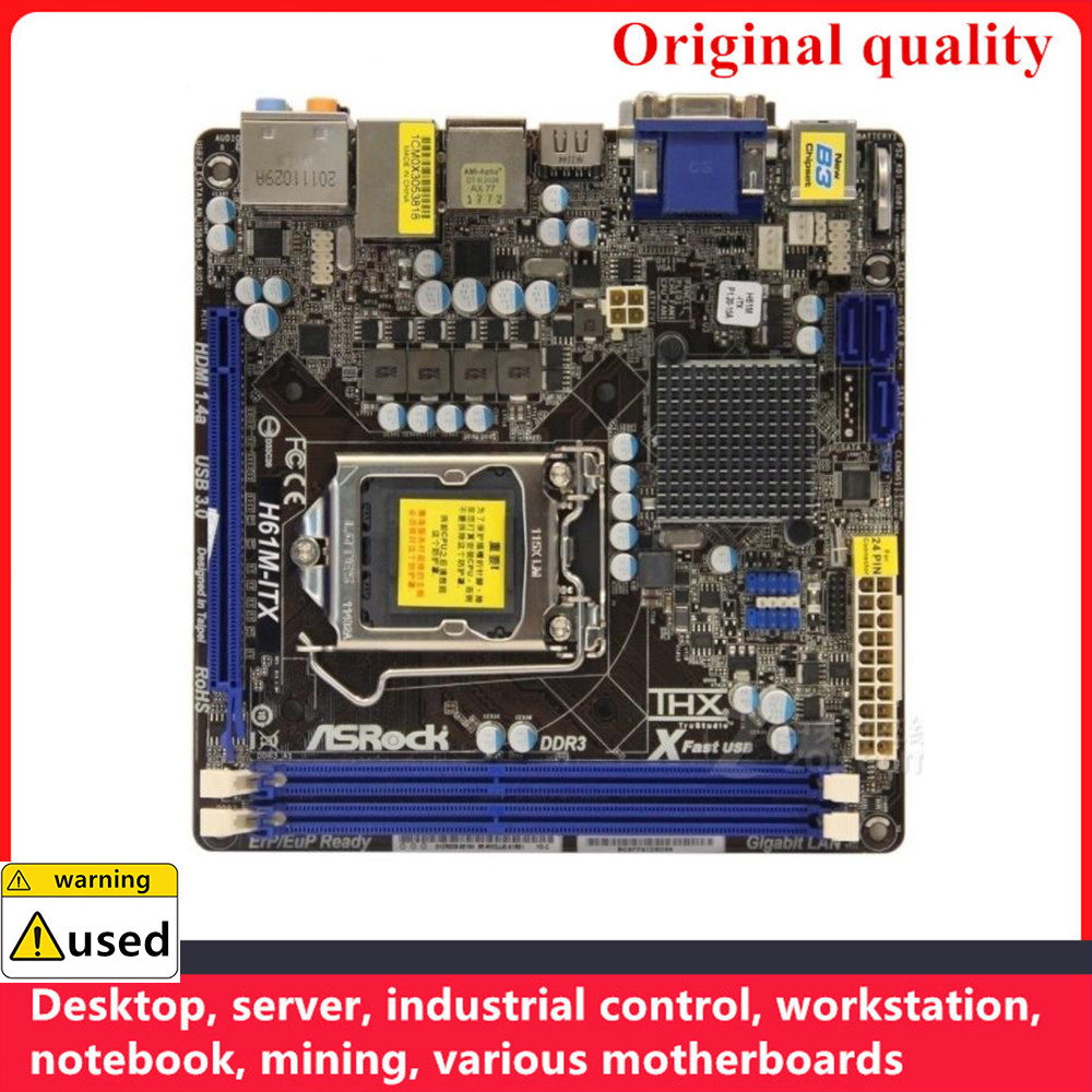 Used For ASROCK H61M-ITX ITX MINI Motherboards LGA 1155 DDR3 16GB For Intel H61 Desktop Mainboard SA