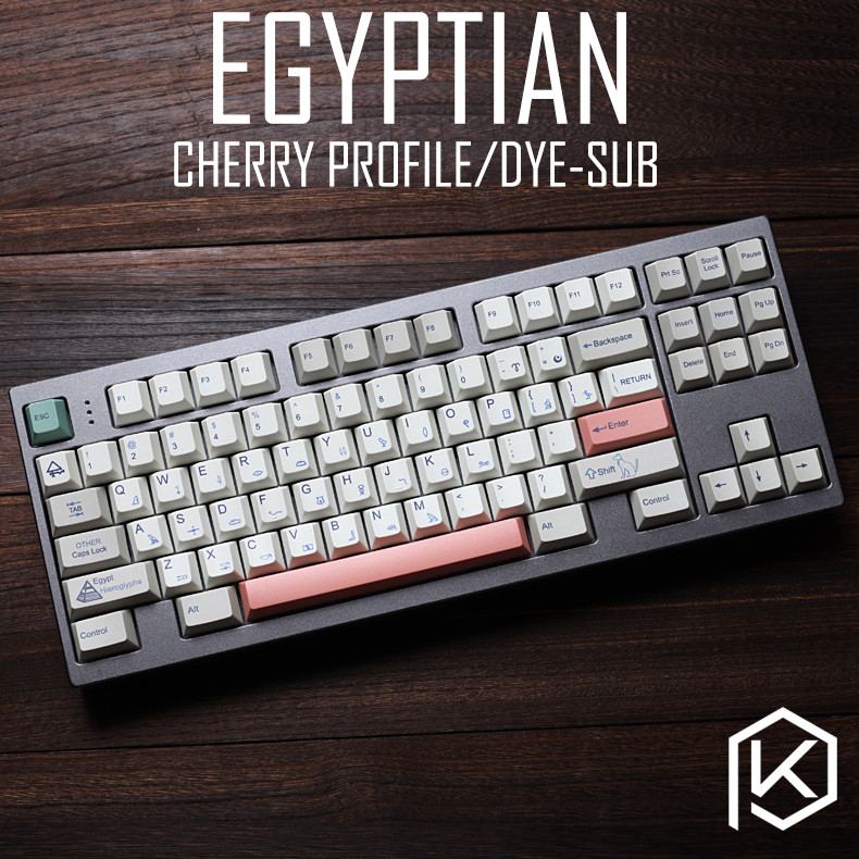 Egyptian 9009 colorway cherry profile Dye Sub Keycap Set thick PBT plastic keyboard gh60 xd60 xd84 t