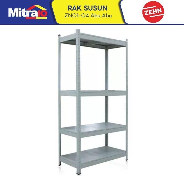 Zehn Rak Besi Rack Serbaguna Zn01-04 Tab Shelving Gray Set Furniture Minimalis Tbk