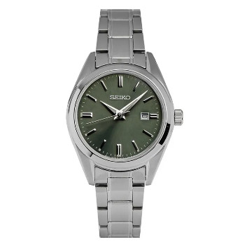 Jam Tangan Wanita Seiko Classic SUR533P1 SUR533 Strap Stainless Steel Silver Color Women Dress Olive