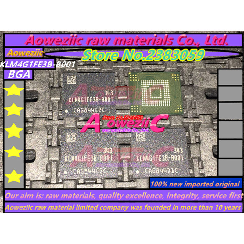 Aoweziic 100% New Original Klm4G1Fe3B-B001 Bga 4G Memory Chip Klm4G1Fe3B B001