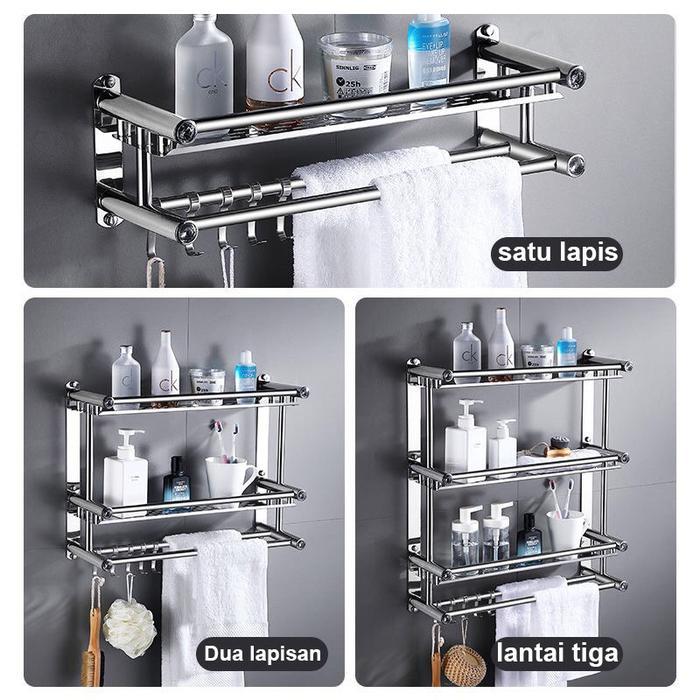 Ikea Home - Rak Sabun Kamar Mandi Dinding Rak Bumbu Dapur Stainless Steel Rak Tempel Gantung Tempat