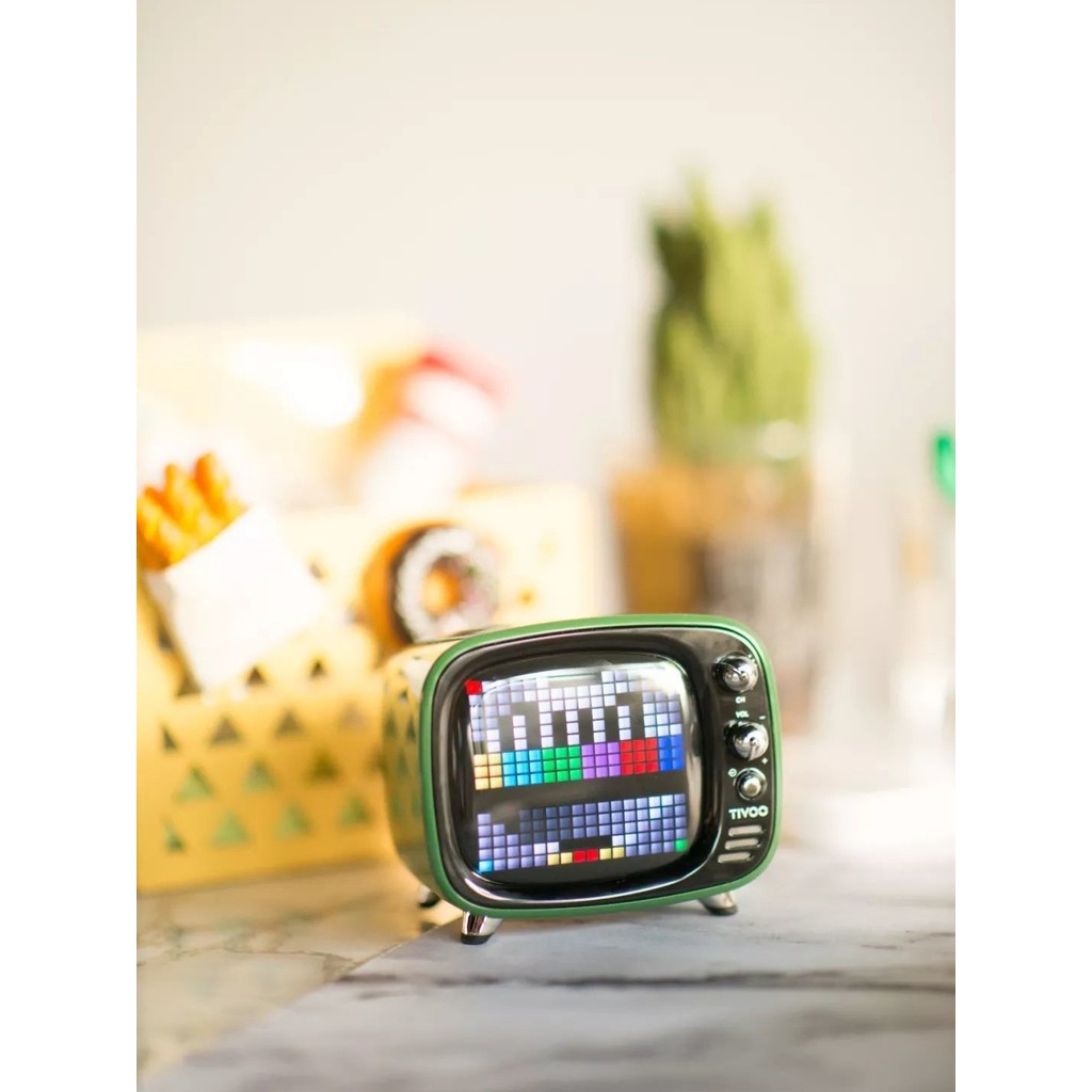 Divoom TIVOO Pixel TV Green Wireless Bluetooth Speaker APP Smart Control Retro Television Modeling