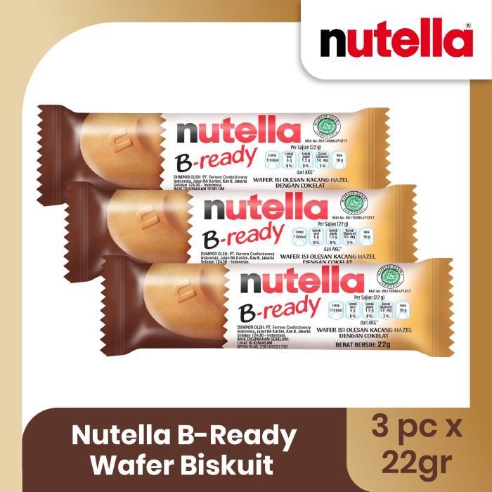 (ORIGINAL) HYA NUTELLA B-READY WAFER BISKUIT 22GR - TRIPLEPACK TERMURAH TERPOPULER