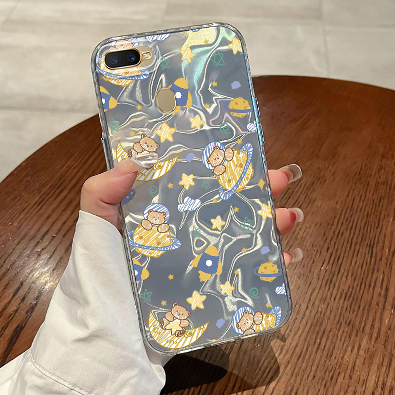 Casing Hp OPPO A7 OPPO A5s OPPO A12 OPPO A12S A11k Case Casing Pola Beruang Luar Angkasa HP Kasing K