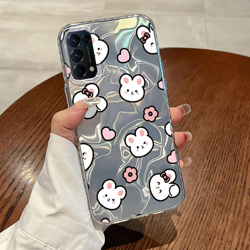 Casing Hp OPPO Reno 5 4G Reno 5 5G Reno5 Reno 5K 5G Reno5 K Find X3 Lite Case Casing Pola Kelinci Pu