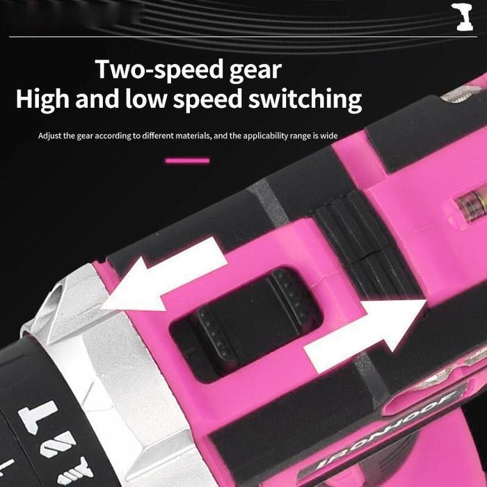 DRILL SET BOR CORDLESS 650V FULL KIT - CHARGER + BATERAI + TAS PENYIMPANAN MESIN BOR ELEKTRIK DENGAN