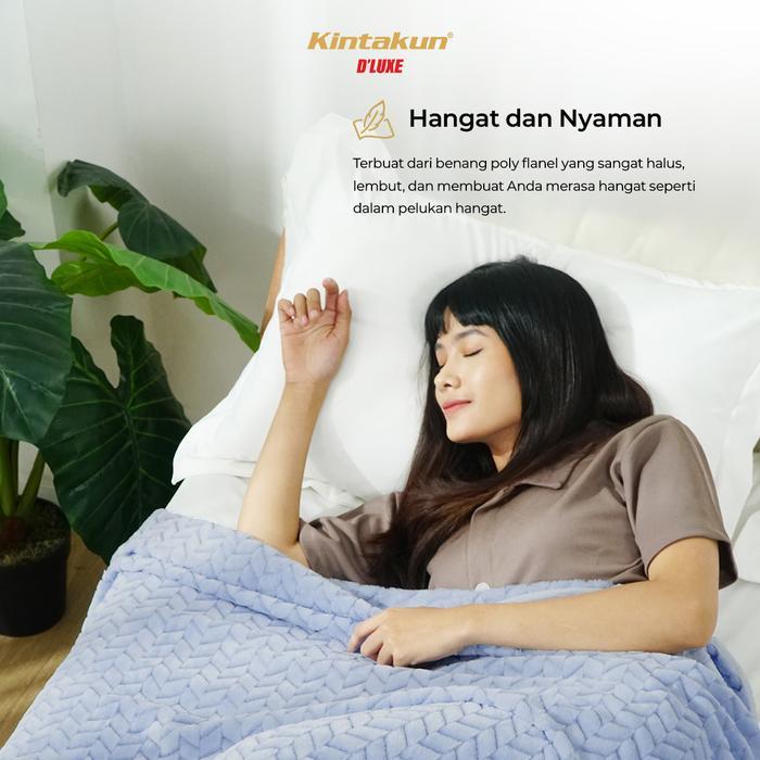 Kintakun Selimut Dluxe Luxury ukuran 160 x 200 - Premium chunky Blanket aesthetic - Selimut polos
