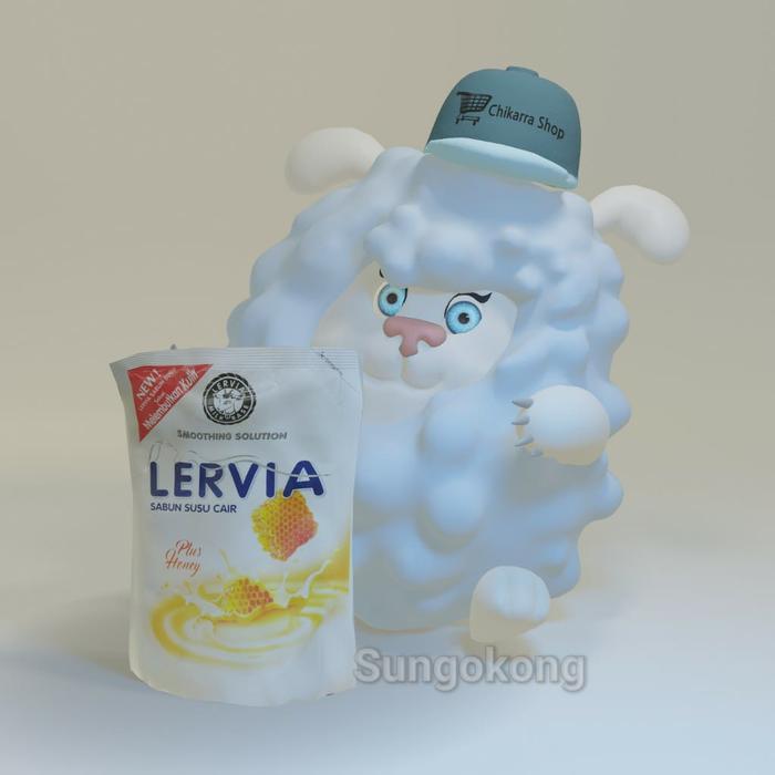 n2qm- Lervia Milk Plus Honey Shower Cream Sabun Mandi [400 Ml]