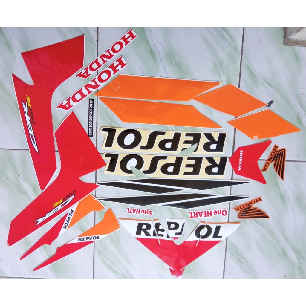 stiker striping honda cbr repsol 150R 2016 2017 2018 orange
