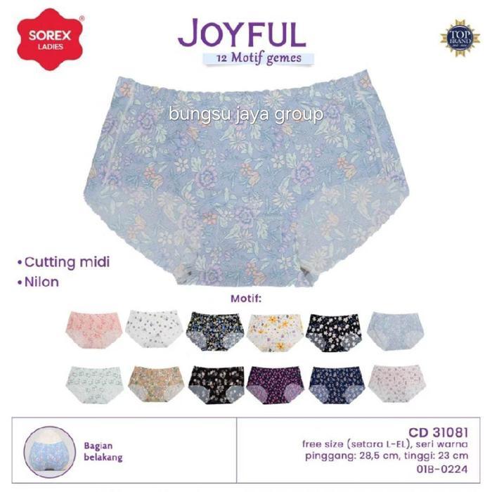 havr- Sorex (3Pc, 6Pc, 12Pc) Cd/Celana Dalam Wanita Dewasa 31081 Seamless Motif Lucu Lembut