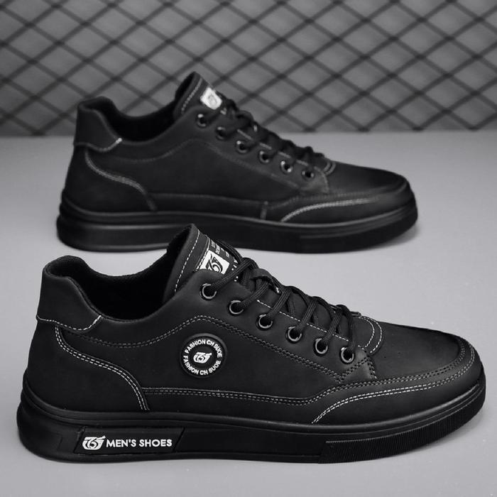Eiger - Sepatu Pria Hitam Formal Sneakers Cowok Casual Sepatu Kulit Pria Kerja Fashion Sport Shoes