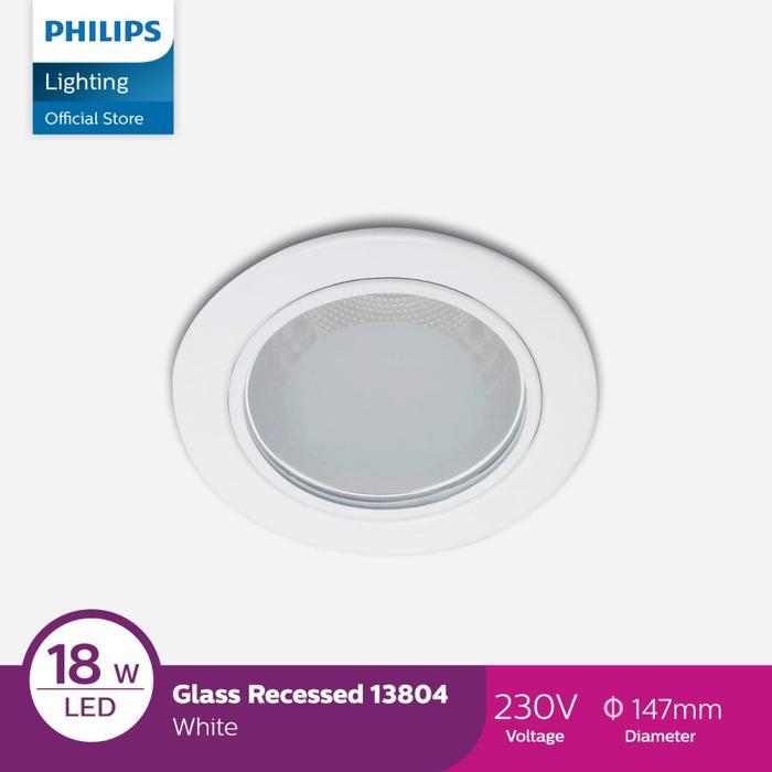 Philips Glass Recessed White 13804 1X18W 230V