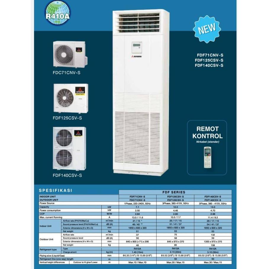 AC MITSUBISHI 3 PK FLOOR STANDING- FDF 71 CNV S NEW MODEL