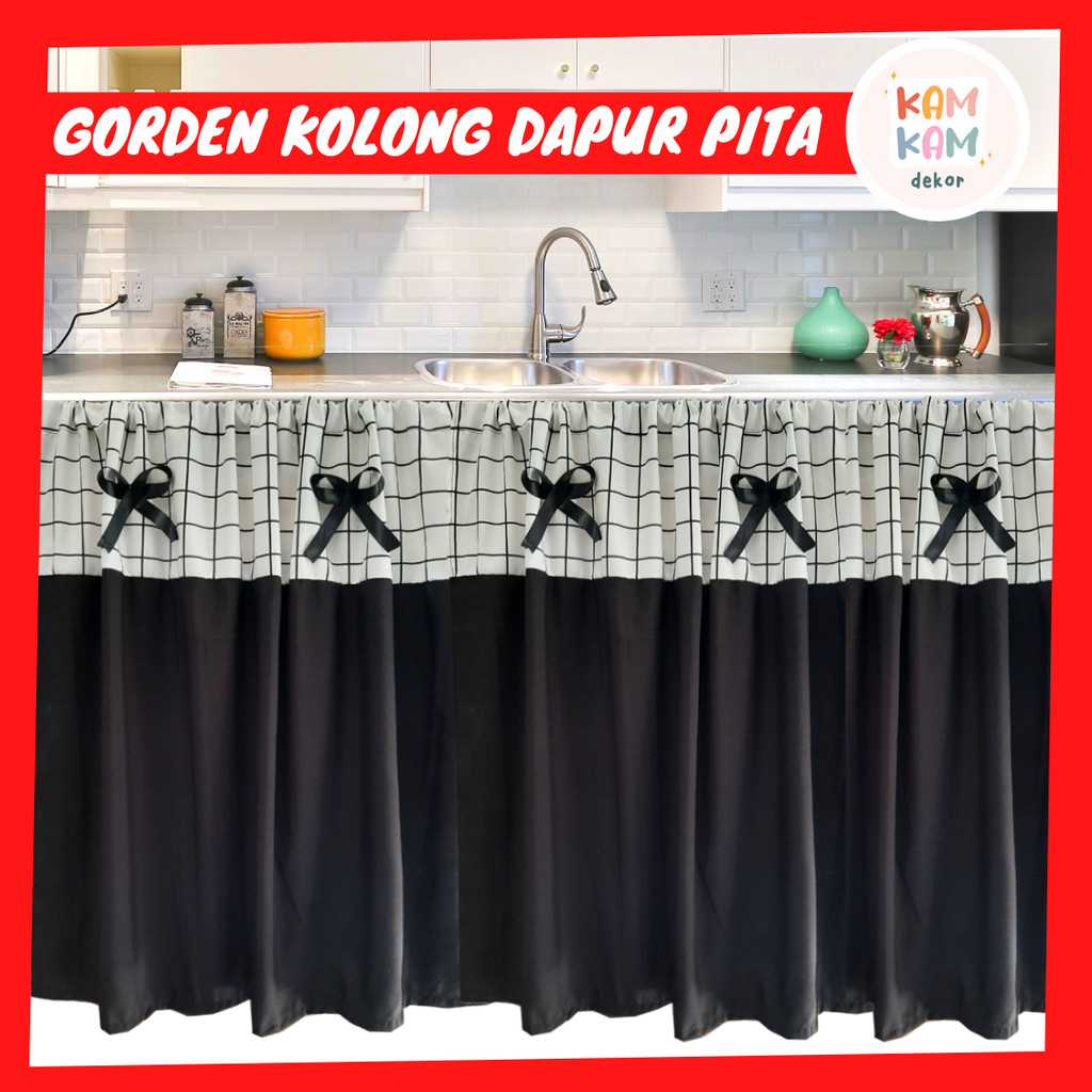 Gorden Kolong Dapur Minimalis Modern Tirai Dapur Shabby Rumbai Motif vintage