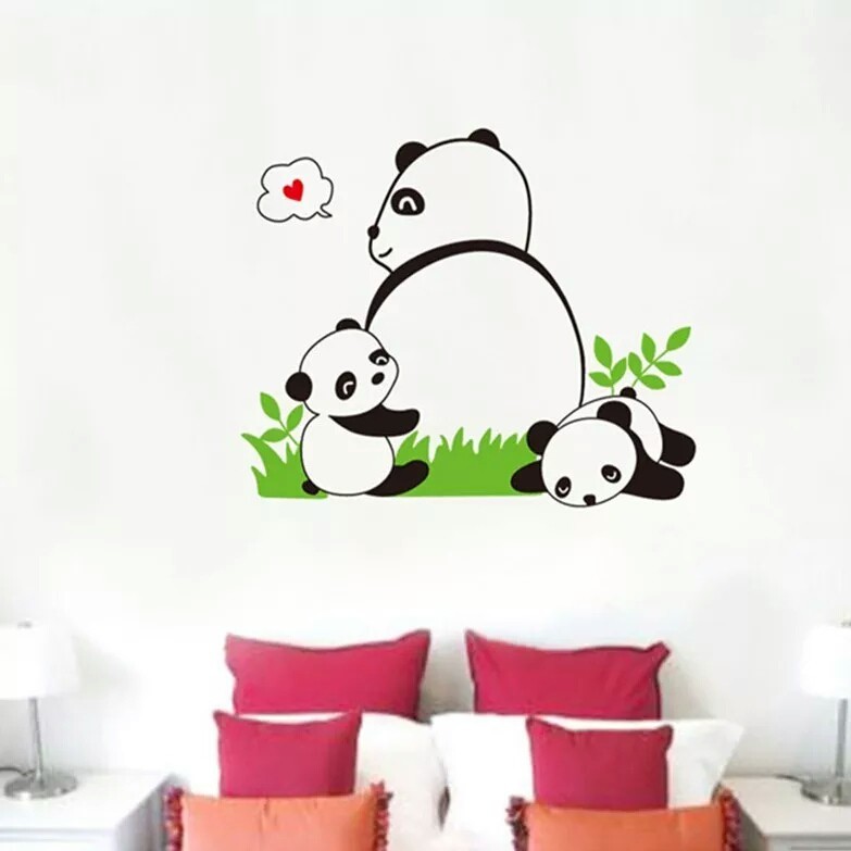 Albama - Sticker Dinding Panda / Stiker Dinding / Dekorasi Dinding / Wallpaper Dinding Kamar Anak / 