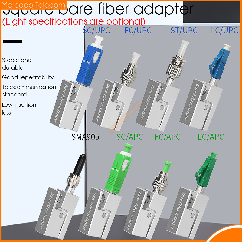 Free Shipping New Optic Fiber Connector FC SC ST Square Bare Adapter