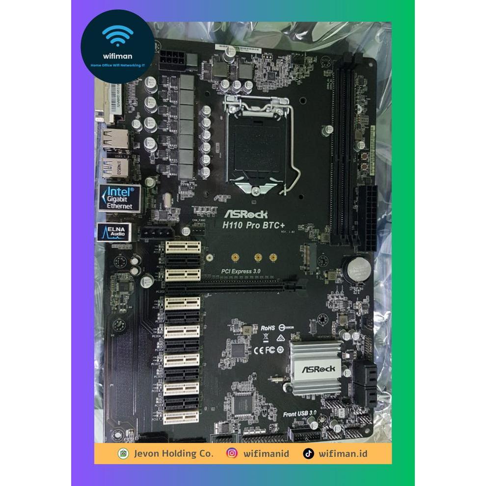 Asrock H110 Pro BTC+ 13 PCIe Mining Motherboard LGA 1151 BTC