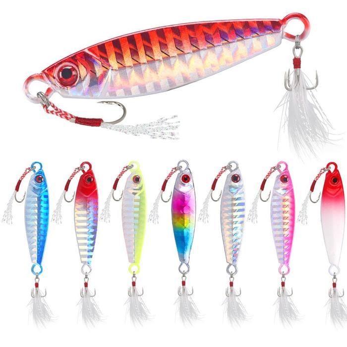 New Umpan Pancing Laut Jarak Jauh Set Pelat Besi 7-30G Umpan Pancing Perahu Nelayan Laut Trolling