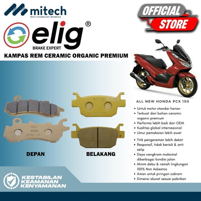 Elig Kampas Rem Depan & Belakang Honda Pcx 150 Cbs - Em164 & Em380