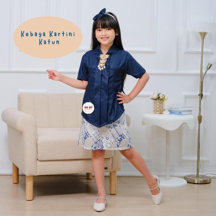 Kata Kids Kebaya Kartini Anak Katun Pendek/ Setelan Kebaya Anak