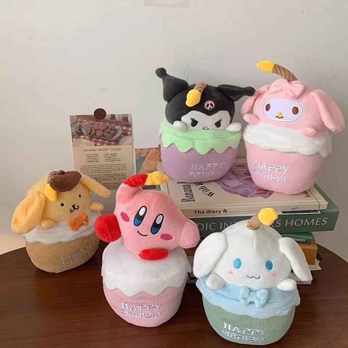 Boneka Happy Birthday Cinnamoroll Kirby Melody Kuromi Purin Lotso