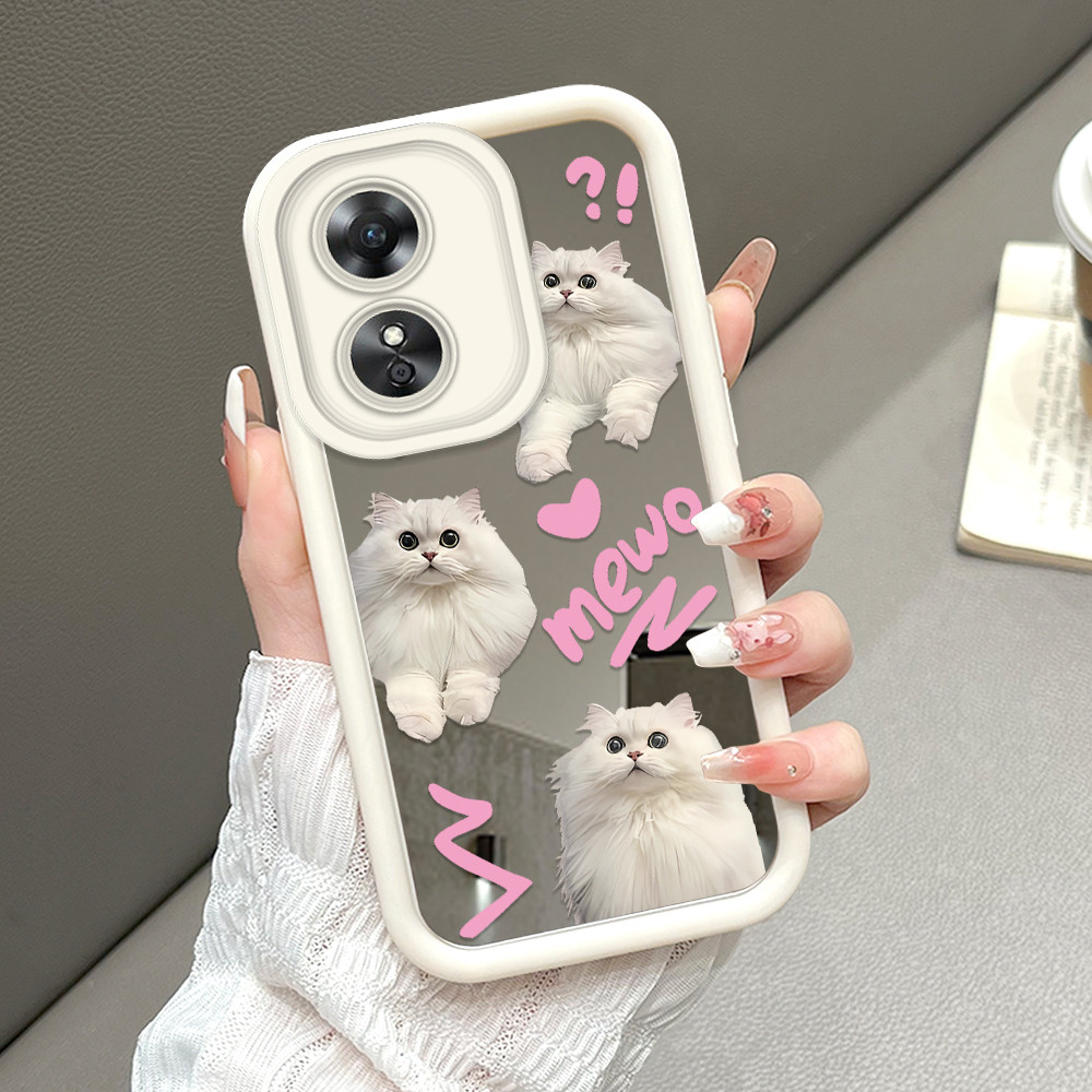 Casing Hp Untuk OPPO A17 A17K Soft Cover Cute Cat Mode Sofcase JZ TY ID34 1012 Cassing