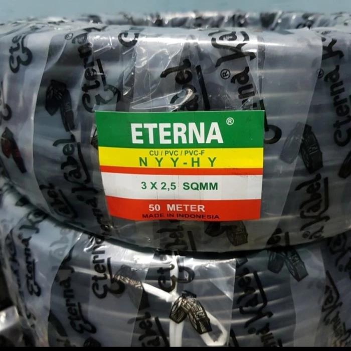 Kabel NYYHY 3x2.5 mm ETERNA Kabel Listrik Serabut 3 x 2.5 Hitam Roll