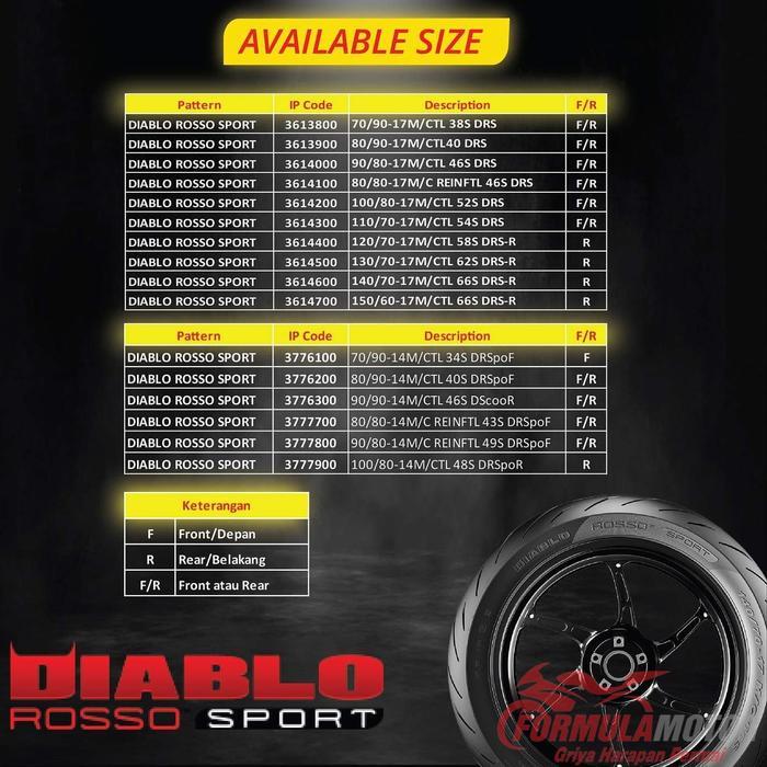 150/60-17 Ban Pirelli Diablo Rosso Sport - Ban Touring Motor Ring 17